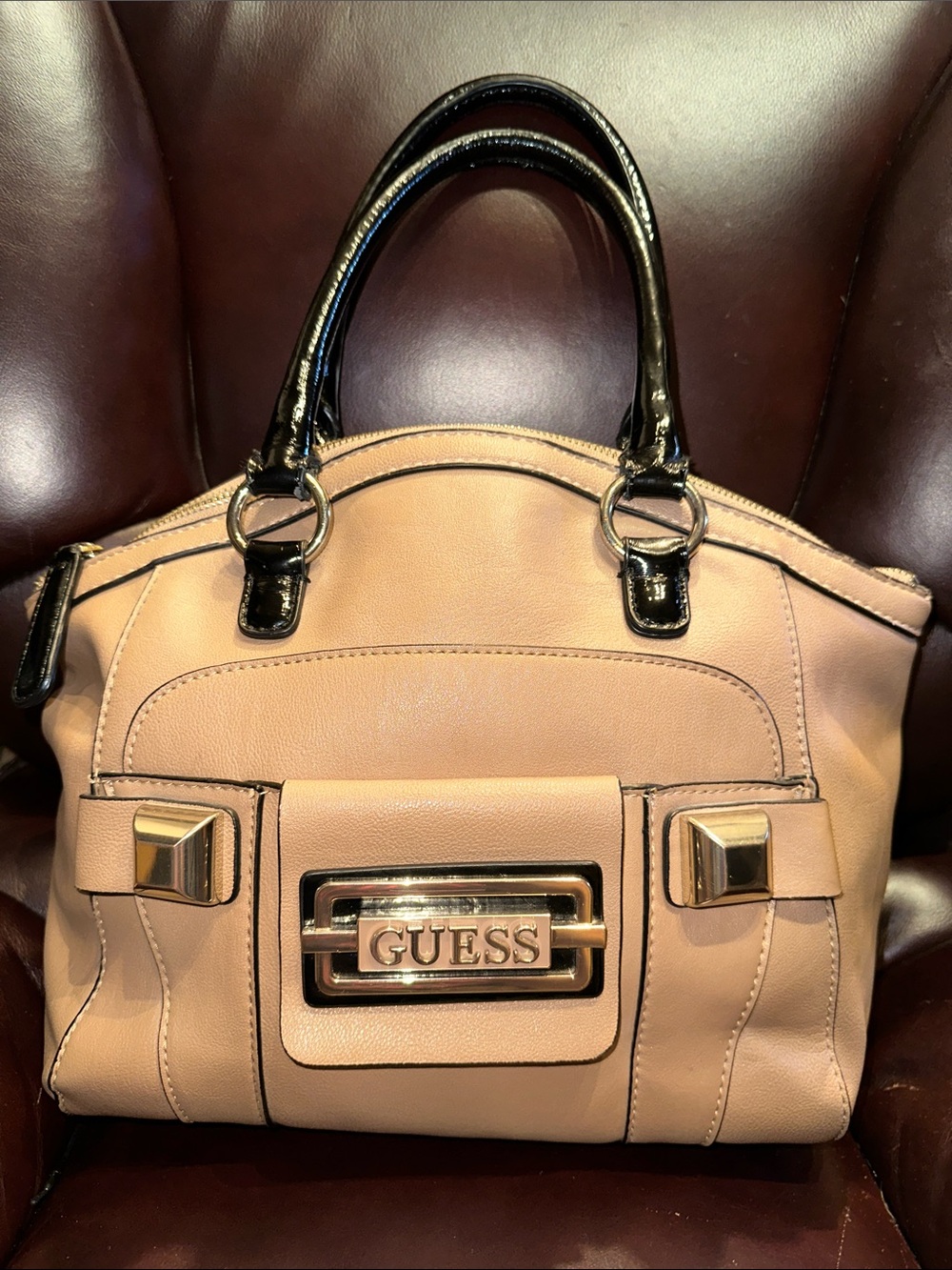 GUESS Safiyah Camel Satchel